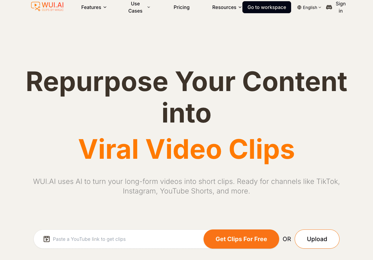 WUI.AI Video Editing showing Video Editing - Empowering videos with AI